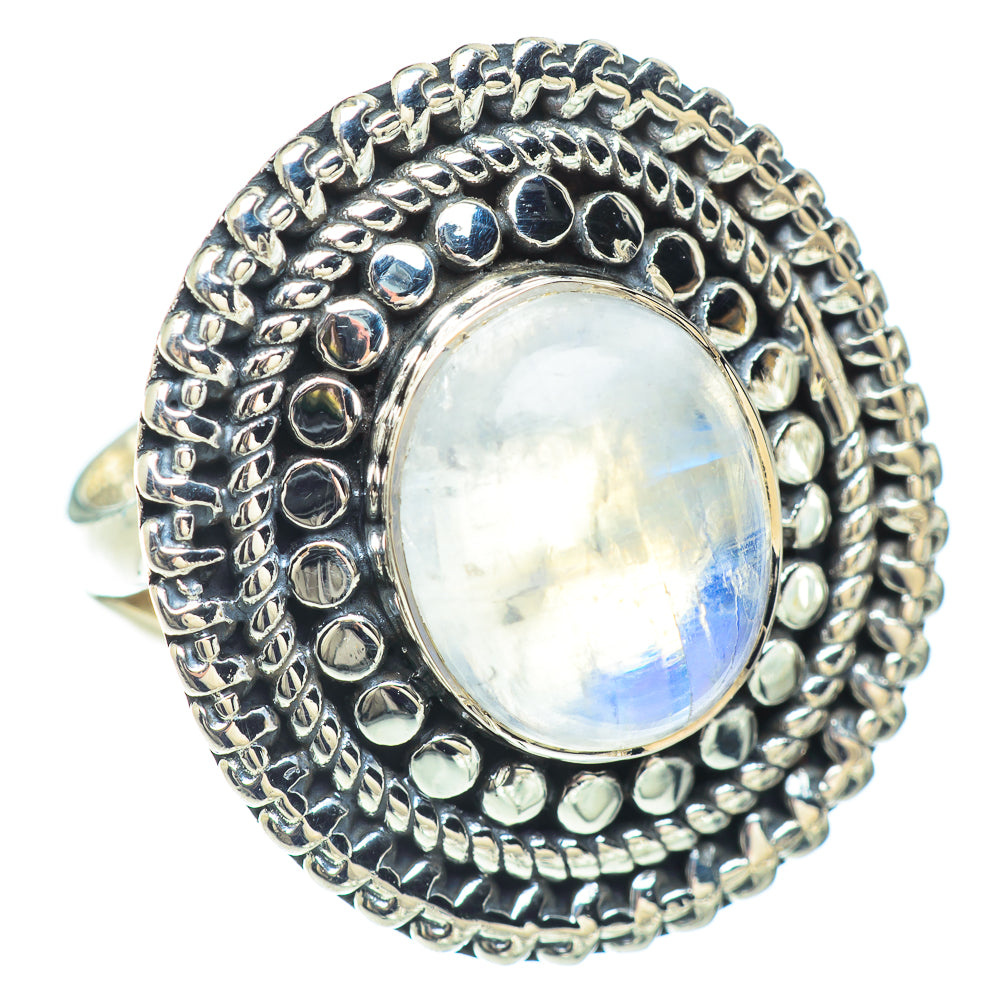 Rainbow Moonstone Rings handcrafted by Ana Silver Co - RING57107