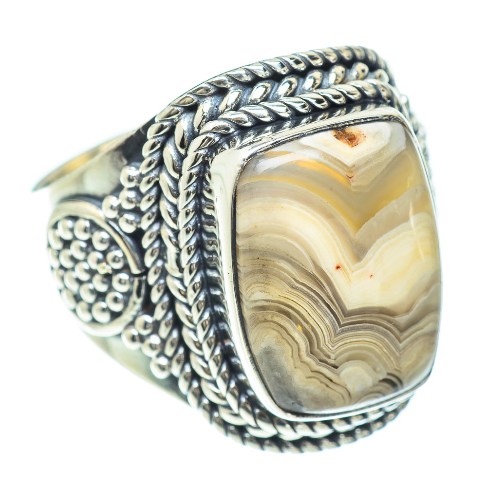Laguna Lace Agate Rings handcrafted by Ana Silver Co - RING57156