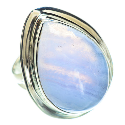 Blue Lace Agate Rings handcrafted by Ana Silver Co - RING57270