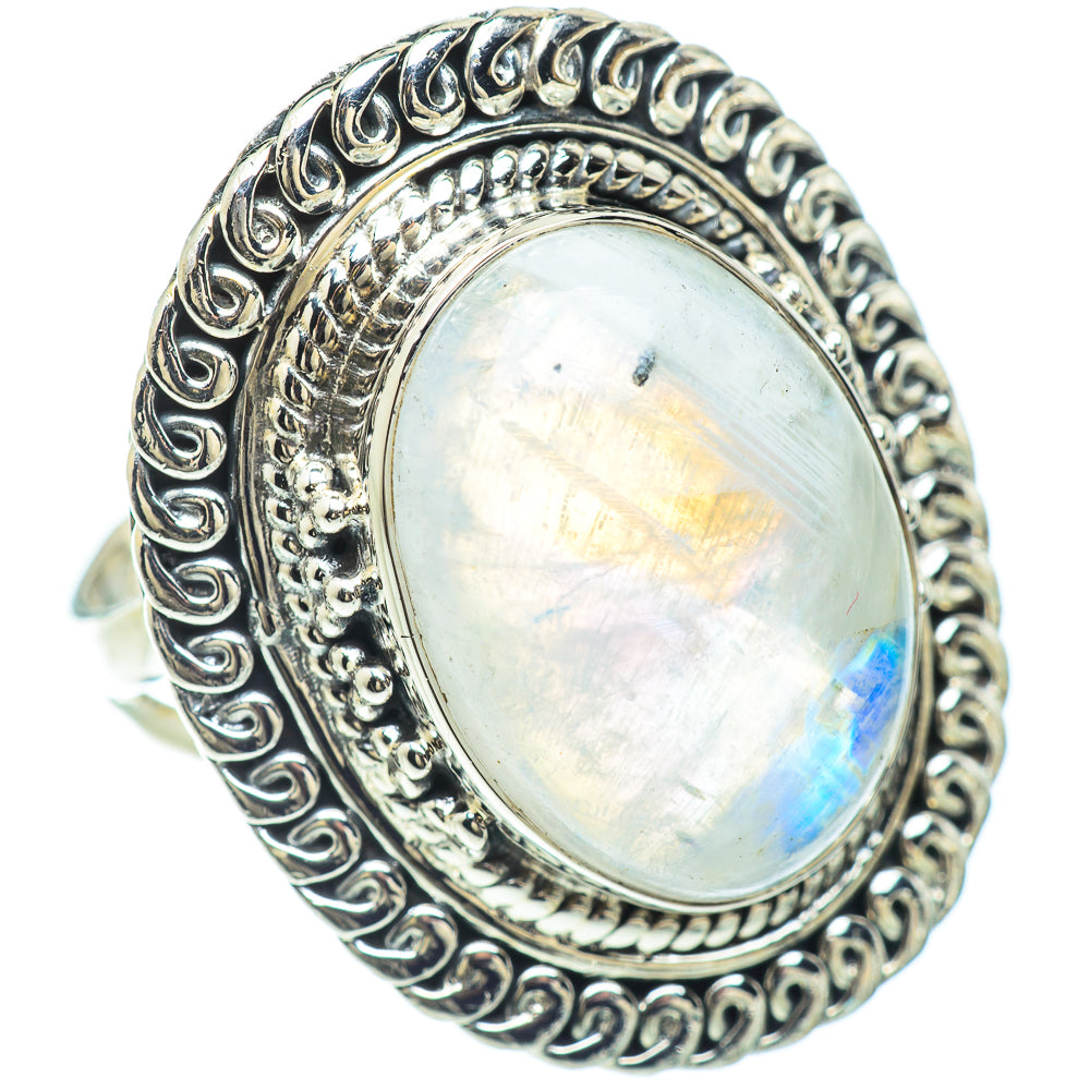 Rainbow Moonstone Rings handcrafted by Ana Silver Co - RING57272