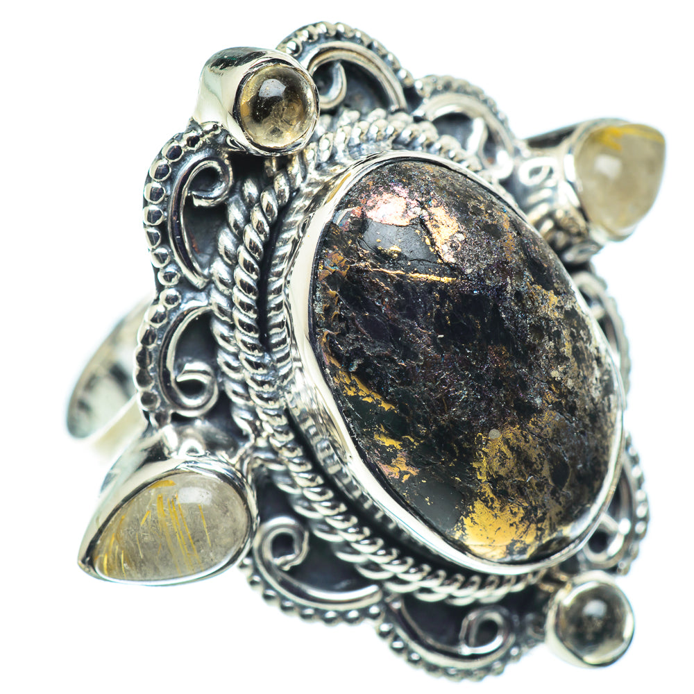 Pyrite Agate Rings handcrafted by Ana Silver Co - RING57414