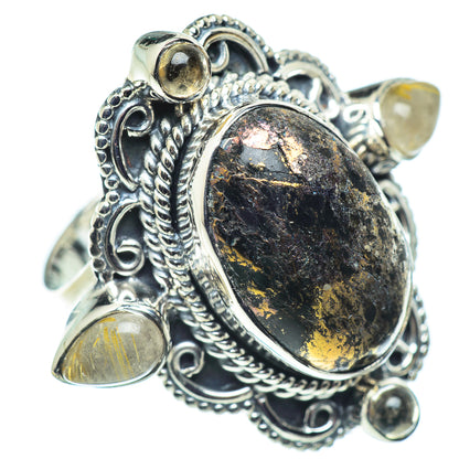 Pyrite Agate Rings handcrafted by Ana Silver Co - RING57414