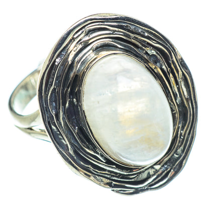 Rainbow Moonstone Rings handcrafted by Ana Silver Co - RING57449