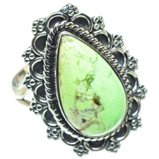 Lemon Chrysoprase Rings handcrafted by Ana Silver Co - RING57483