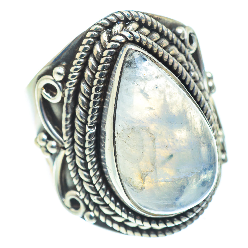 Rainbow Moonstone Rings handcrafted by Ana Silver Co - RING57497