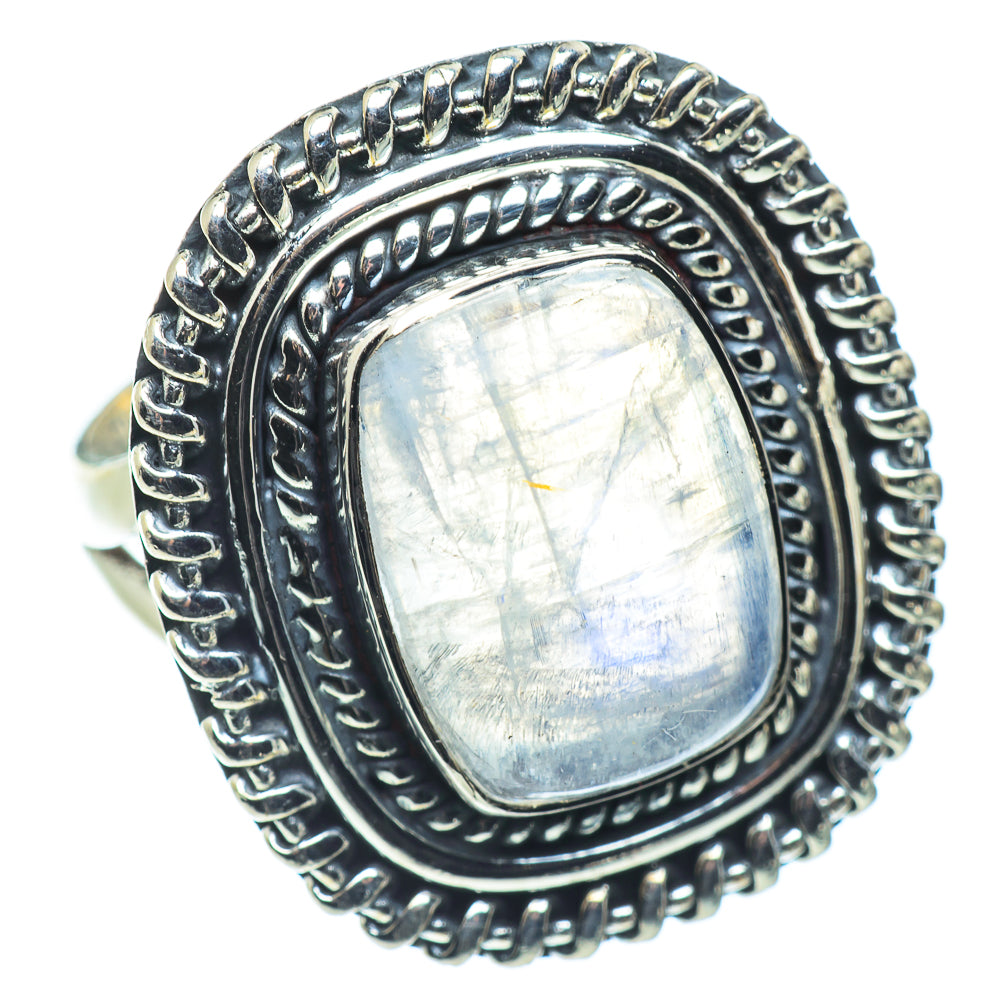 Rainbow Moonstone Rings handcrafted by Ana Silver Co - RING57520