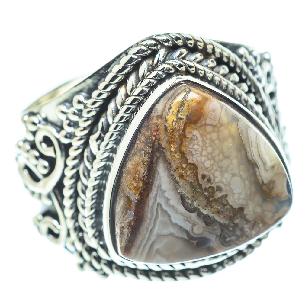 Laguna Lace Agate Rings handcrafted by Ana Silver Co - RING57530