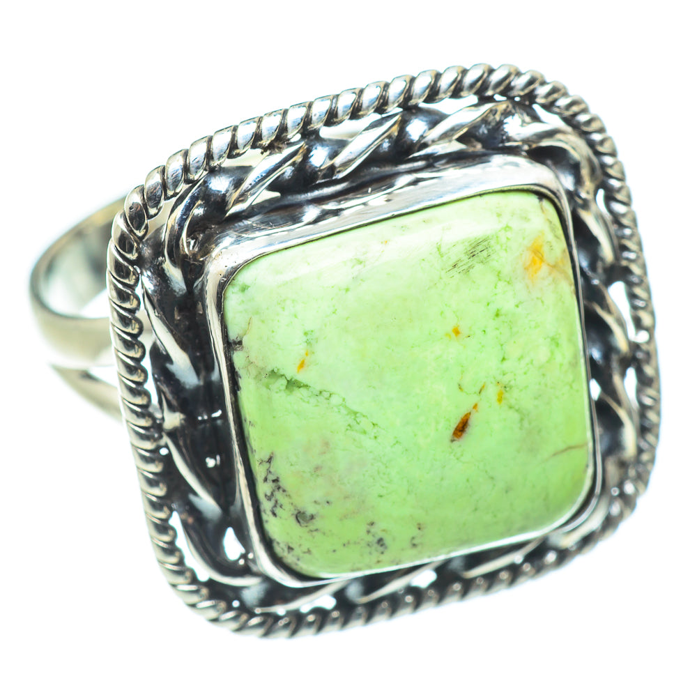 Lemon Chrysoprase Rings handcrafted by Ana Silver Co - RING57542