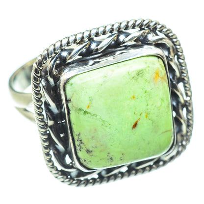 Lemon Chrysoprase Rings handcrafted by Ana Silver Co - RING57542