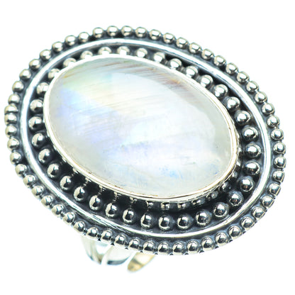 Rainbow Moonstone Rings handcrafted by Ana Silver Co - RING57565