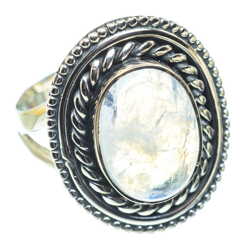 Rainbow Moonstone Rings handcrafted by Ana Silver Co - RING57606