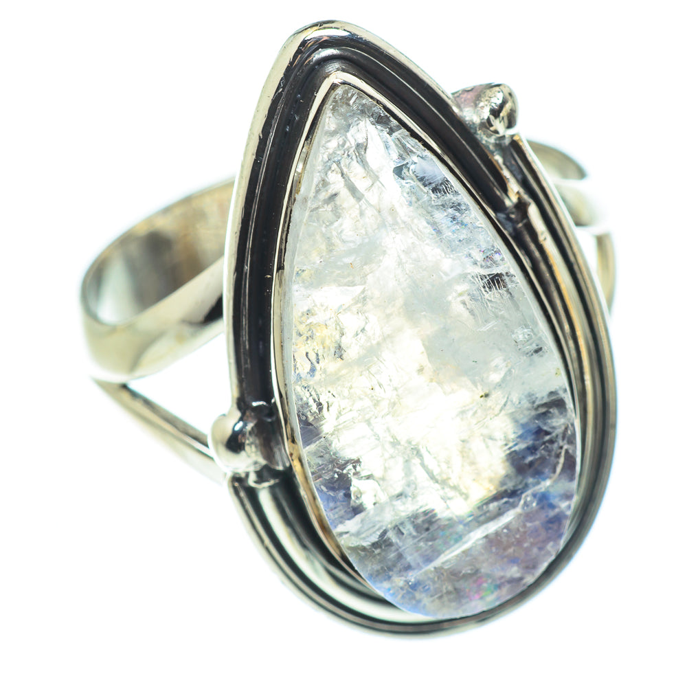 Rainbow Moonstone Rings handcrafted by Ana Silver Co - RING57617