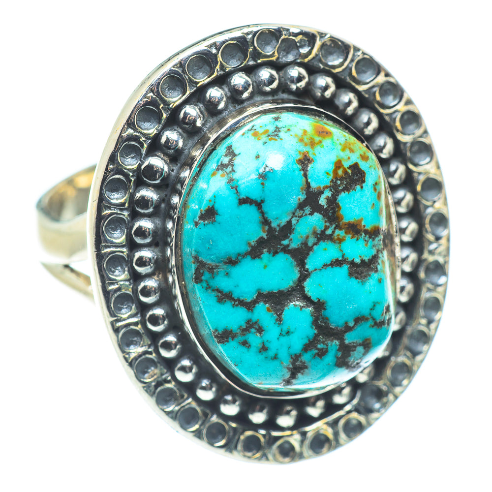 Blue Copper Composite Turquoise Rings handcrafted by Ana Silver Co - RING57624