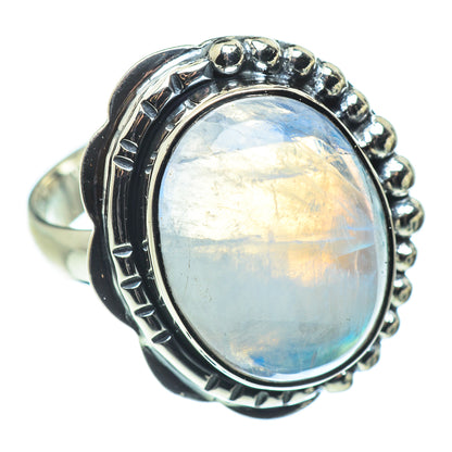 Rainbow Moonstone Rings handcrafted by Ana Silver Co - RING57645