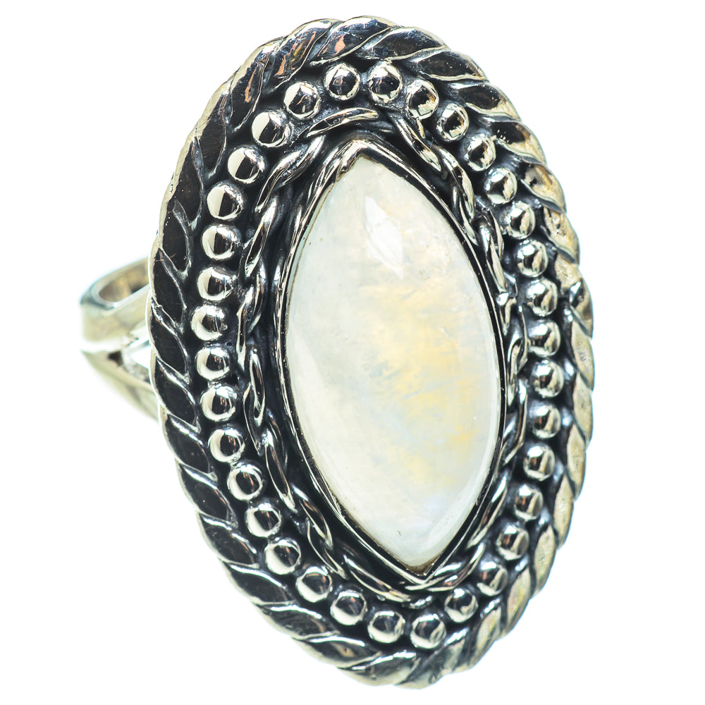 Rainbow Moonstone Rings handcrafted by Ana Silver Co - RING57665