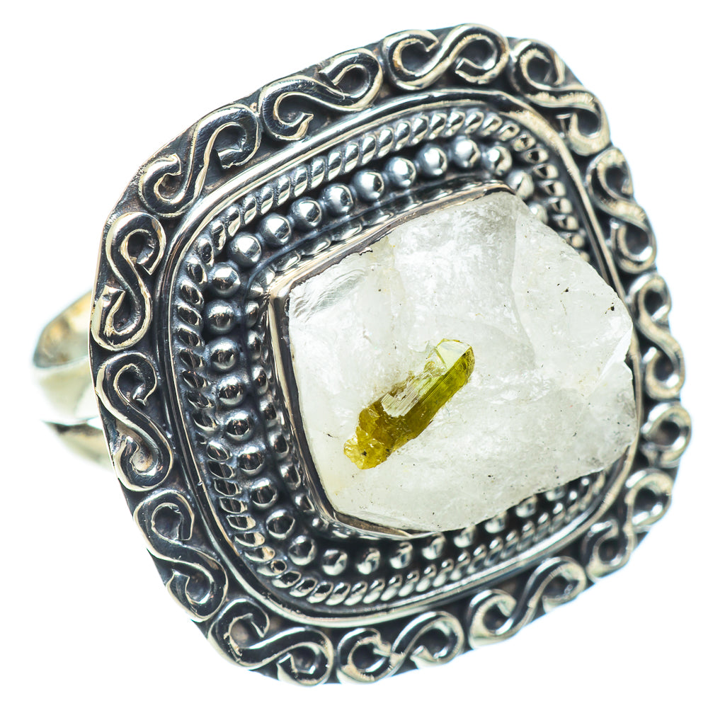 Green Tourmaline In Quartz Rings handcrafted by Ana Silver Co - RING57680