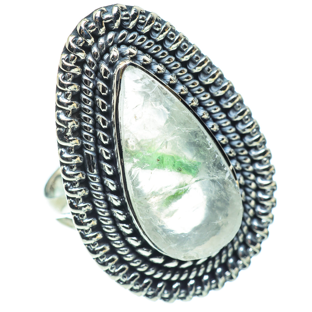 Green Tourmaline In Quartz Rings handcrafted by Ana Silver Co - RING57708