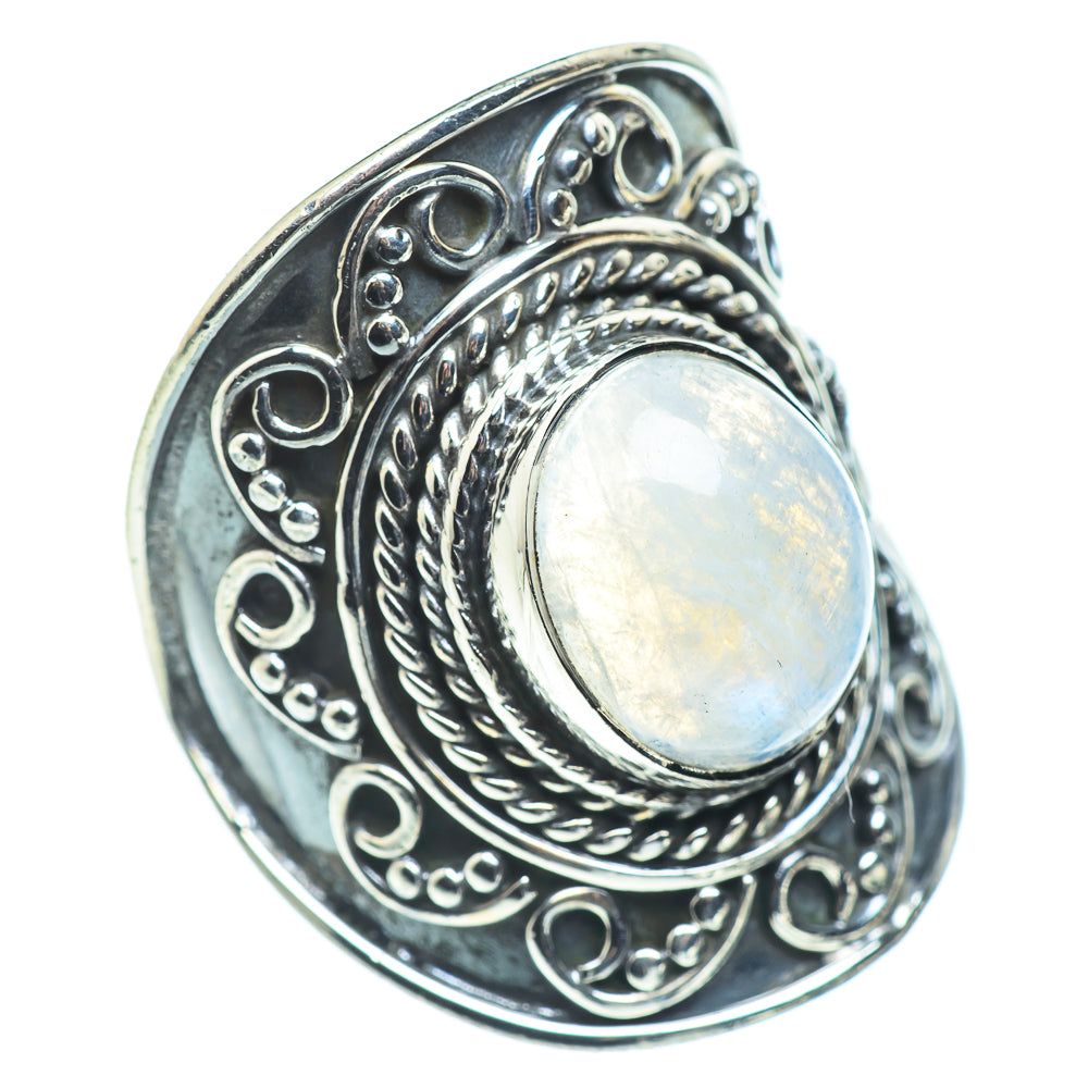 Rainbow Moonstone Rings handcrafted by Ana Silver Co - RING57728