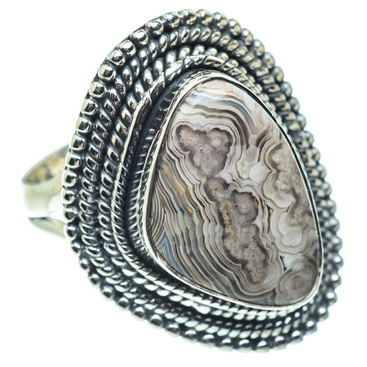 Laguna Lace Agate Rings handcrafted by Ana Silver Co - RING57753
