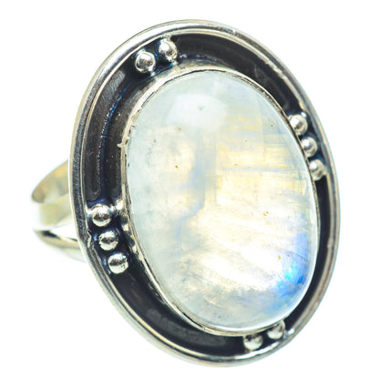 Rainbow Moonstone Rings handcrafted by Ana Silver Co - RING57773