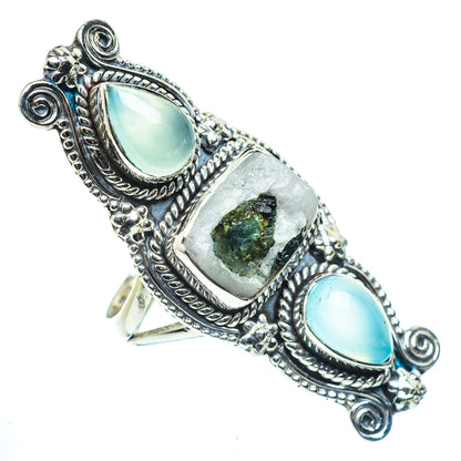 Green Quart Crystal Rings handcrafted by Ana Silver Co - RING57779