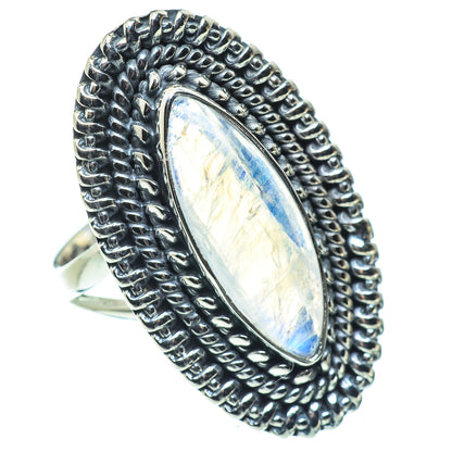 Rainbow Moonstone Rings handcrafted by Ana Silver Co - RING57800