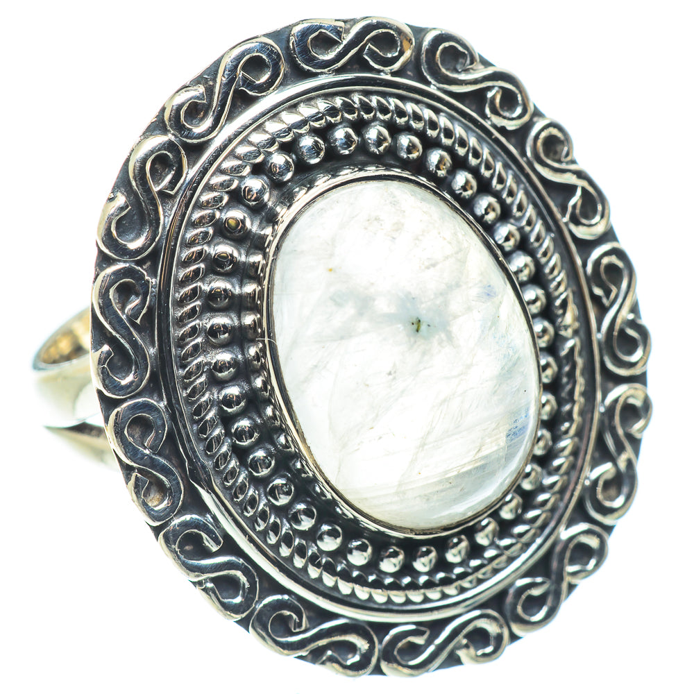 Rainbow Moonstone Rings handcrafted by Ana Silver Co - RING57825