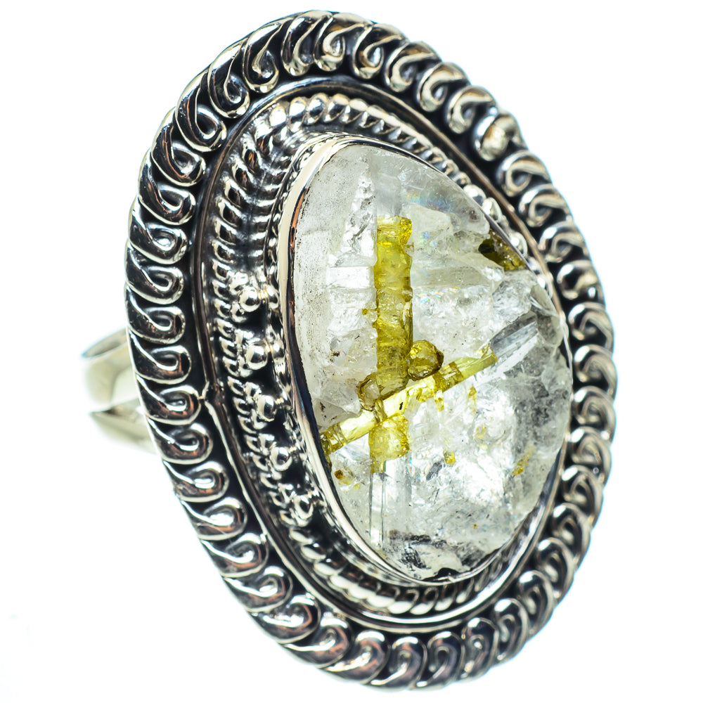 Green Quartz Crystal Rings handcrafted by Ana Silver Co - RING57848