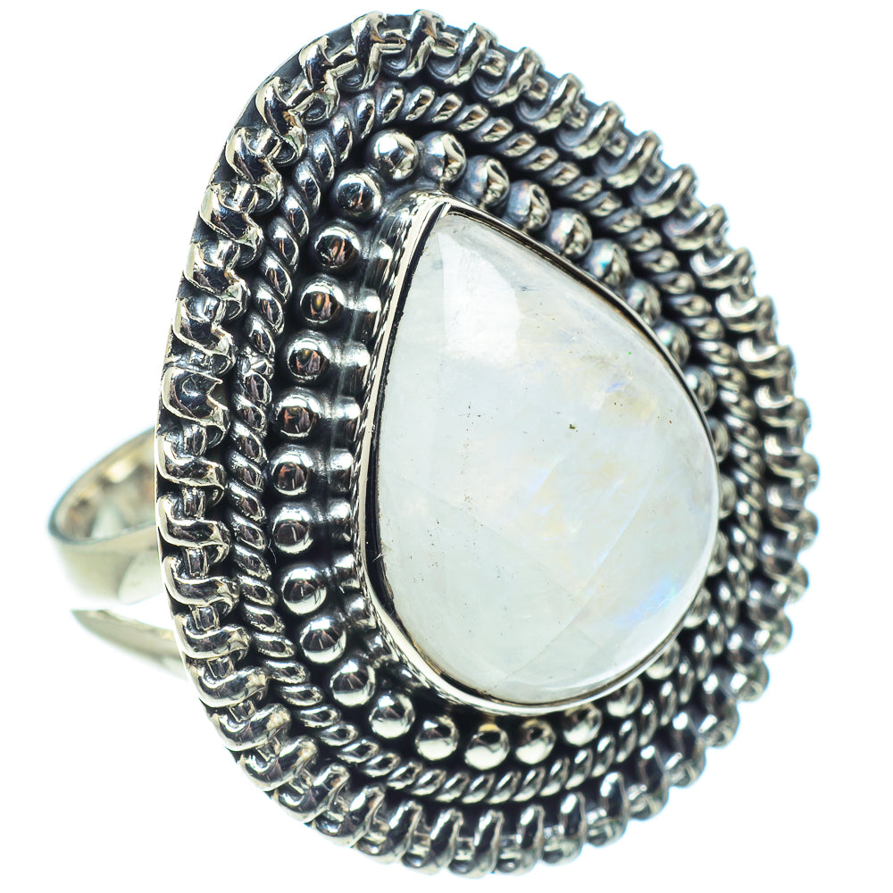Rainbow Moonstone Rings handcrafted by Ana Silver Co - RING57886