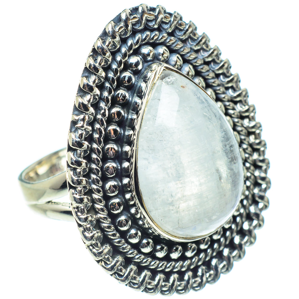 Rainbow Moonstone Rings handcrafted by Ana Silver Co - RING57889