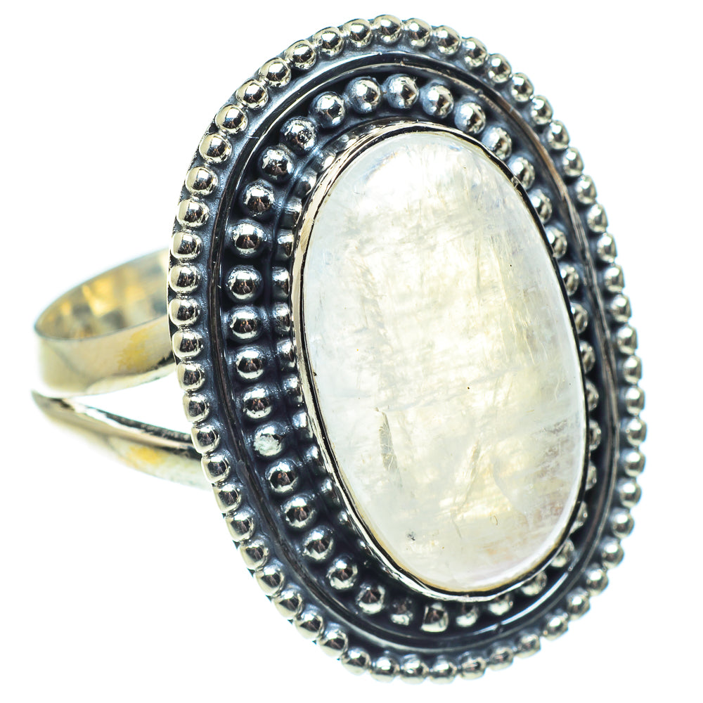 Rainbow Moonstone Rings handcrafted by Ana Silver Co - RING57890