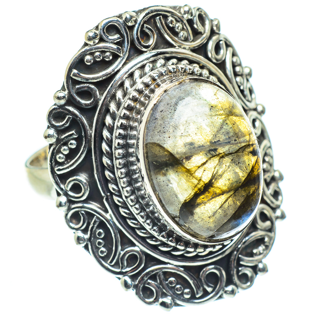Rainbow Moonstone Rings handcrafted by Ana Silver Co - RING57892