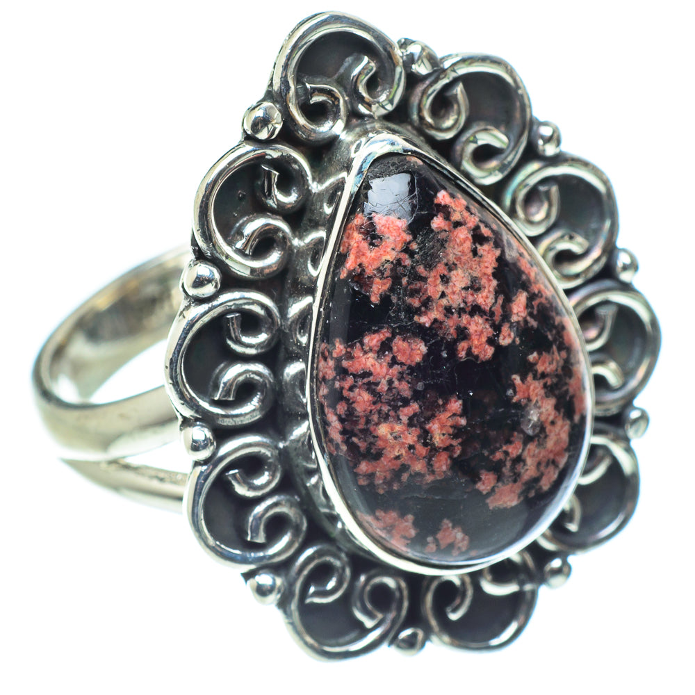 Snowflake Obsidian Rings handcrafted by Ana Silver Co - RING57918
