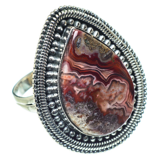 Crazy Lace Agate Rings handcrafted by Ana Silver Co - RING57926