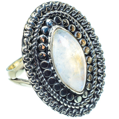 Rainbow Moonstone Rings handcrafted by Ana Silver Co - RING57935