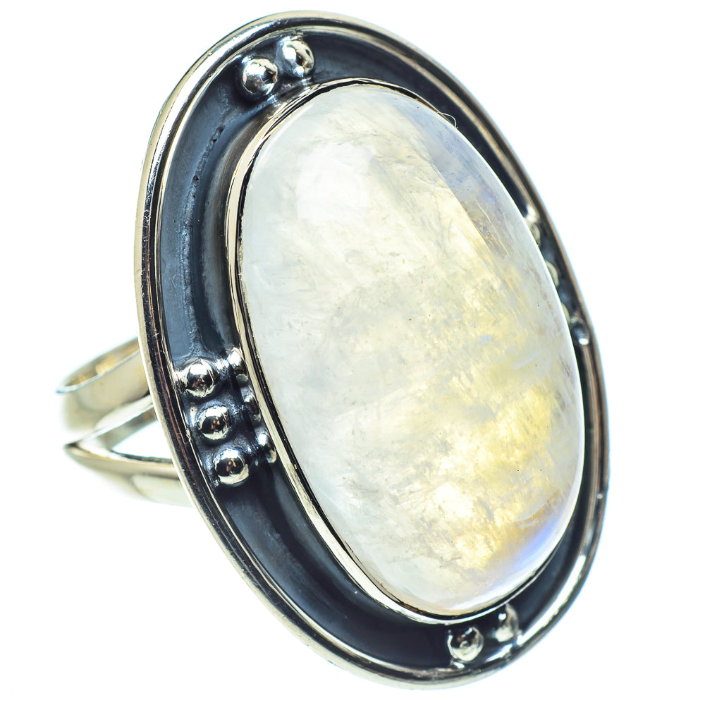 Rainbow Moonstone Rings handcrafted by Ana Silver Co - RING57940