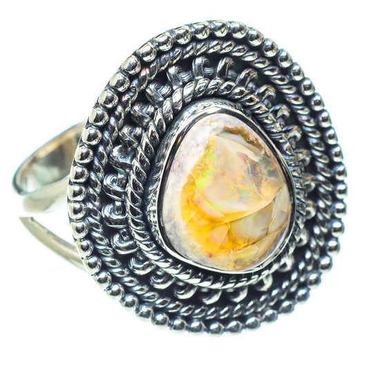 Mexican Fire Opal Rings handcrafted by Ana Silver Co - RING58028