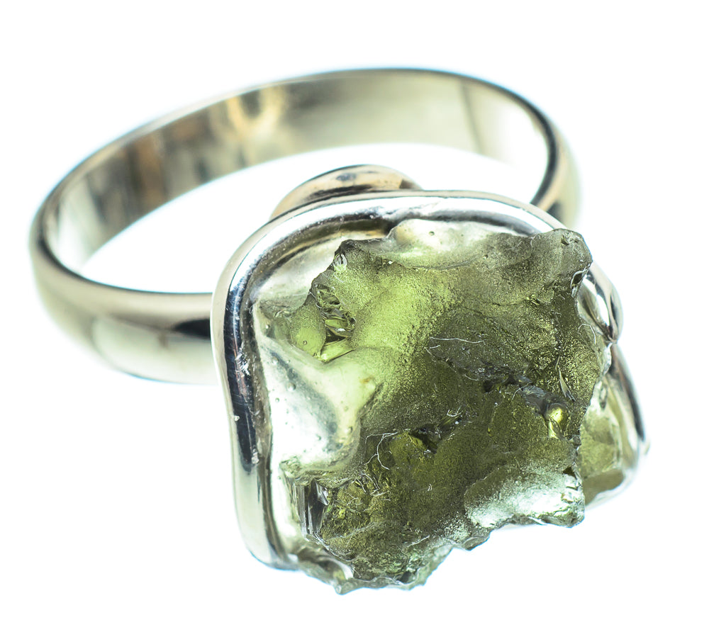 Czech Moldavite Rings handcrafted by Ana Silver Co - RING58076