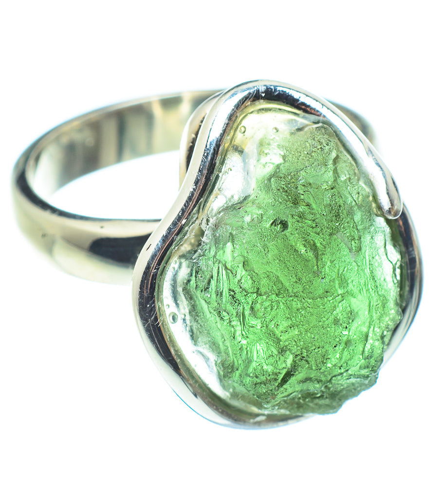Czech Moldavite Rings handcrafted by Ana Silver Co - RING58078