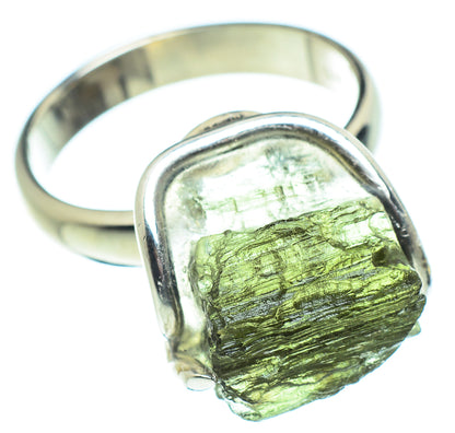 Czech Moldavite Rings handcrafted by Ana Silver Co - RING58079