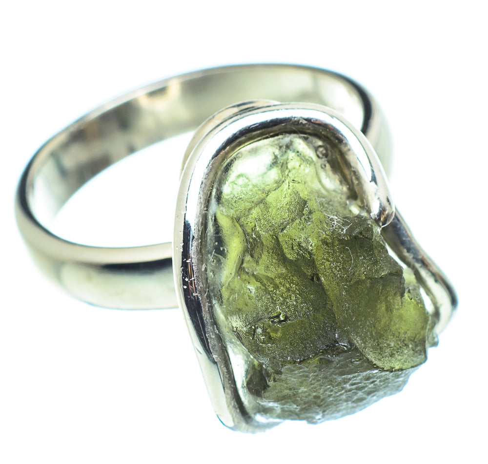 Czech Moldavite Rings handcrafted by Ana Silver Co - RING58080