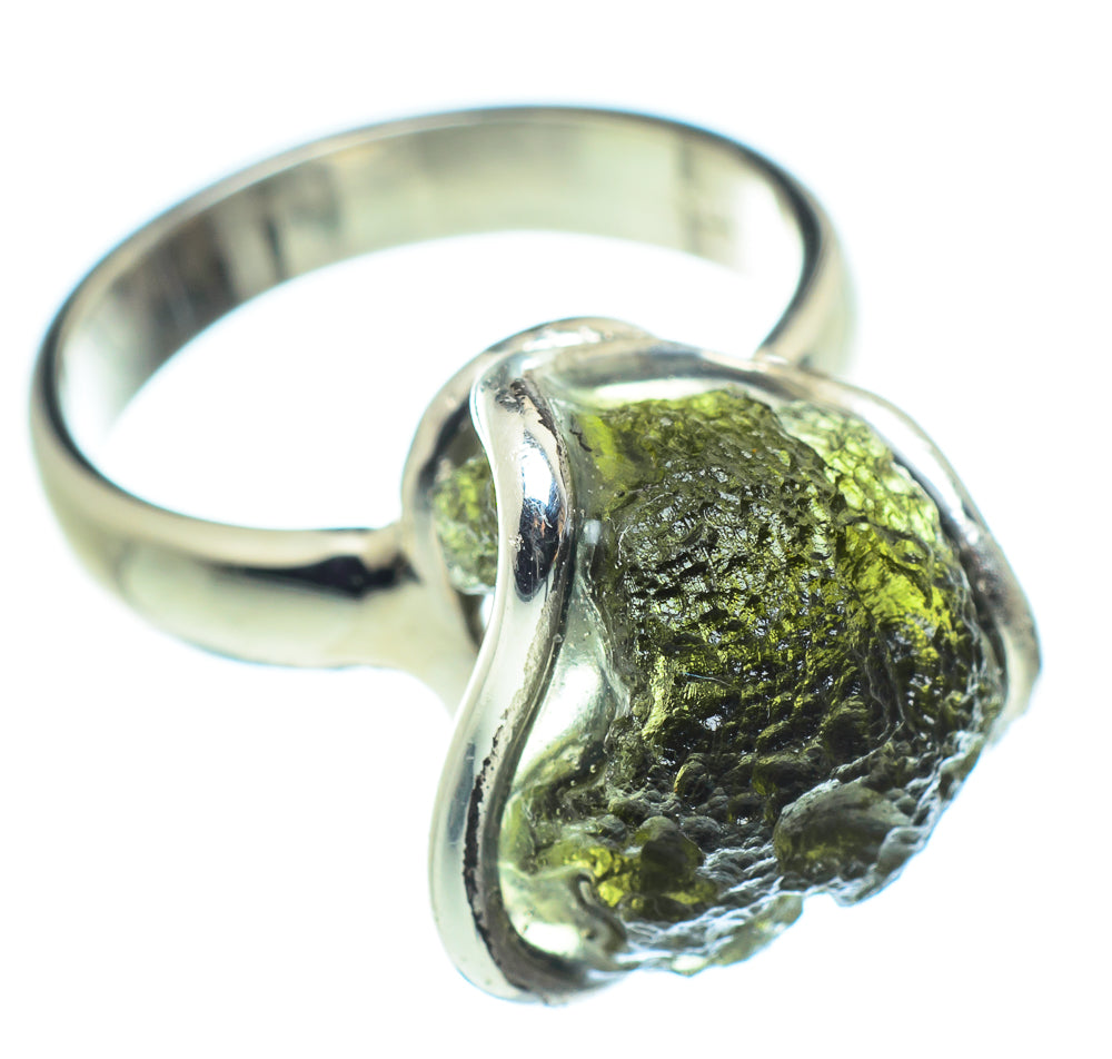 Czech Moldavite Rings handcrafted by Ana Silver Co - RING58081