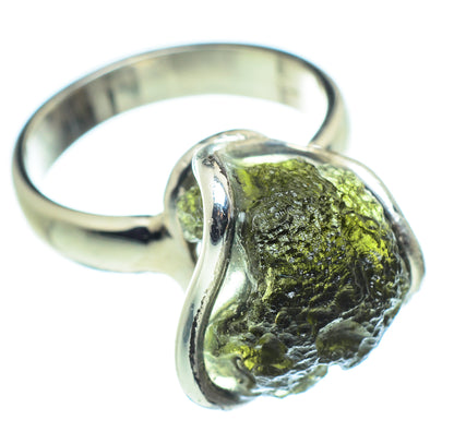 Czech Moldavite Rings handcrafted by Ana Silver Co - RING58081