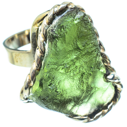 Czech Moldavite Rings handcrafted by Ana Silver Co - RING58082