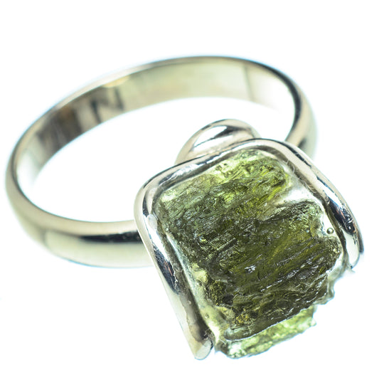 Czech Moldavite Rings handcrafted by Ana Silver Co - RING58086