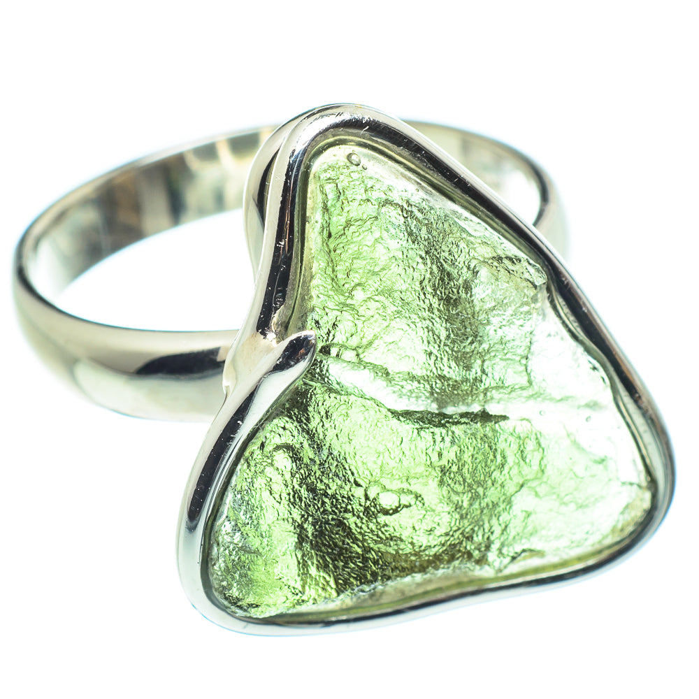 Czech Moldavite Rings handcrafted by Ana Silver Co - RING58089