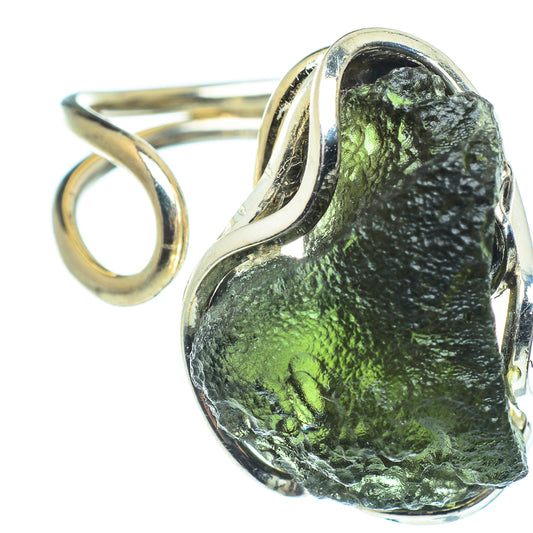 Czech Moldavite Rings handcrafted by Ana Silver Co - RING58090