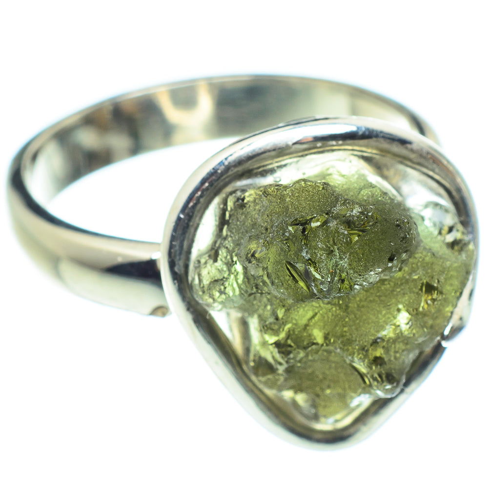 Czech Moldavite Rings handcrafted by Ana Silver Co - RING58091