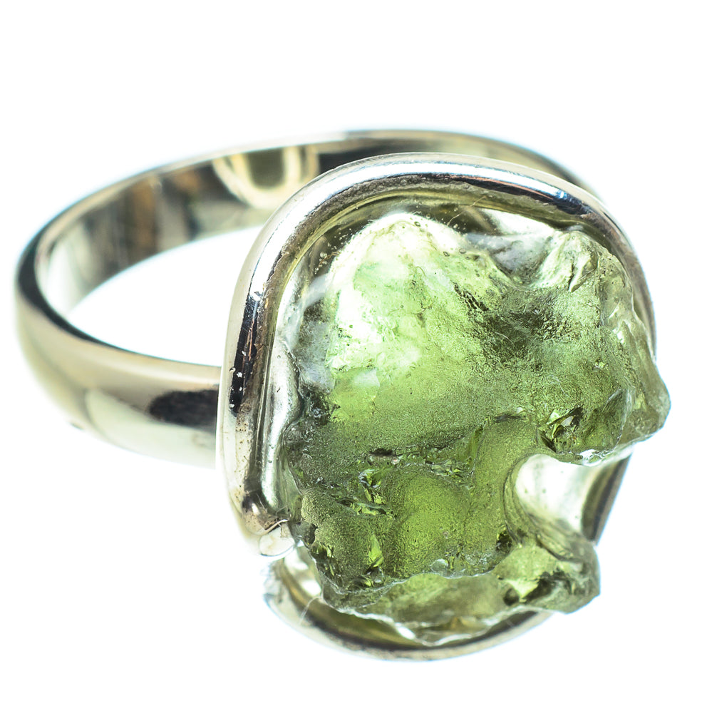 Czech Moldavite Rings handcrafted by Ana Silver Co - RING58096