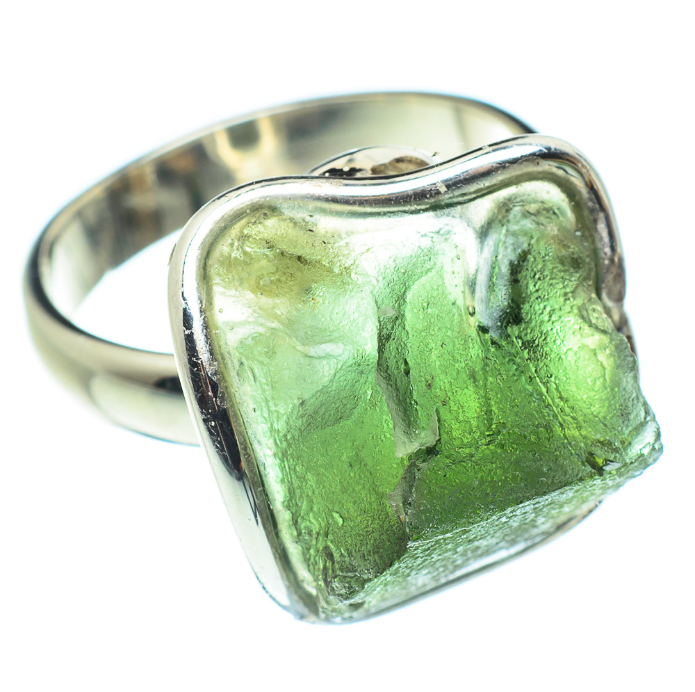 Czech Moldavite Rings handcrafted by Ana Silver Co - RING58099